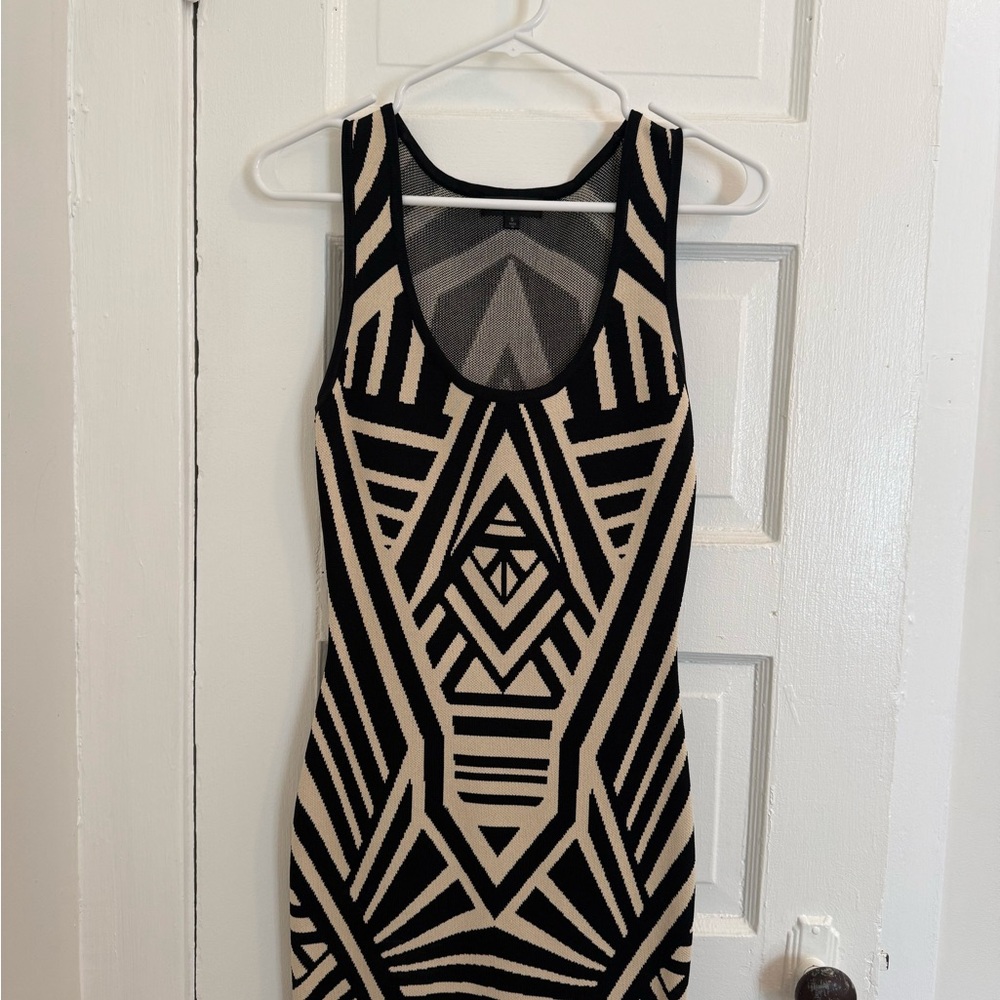 Jealous Tomato Black and Cream Geometric Mini Dress